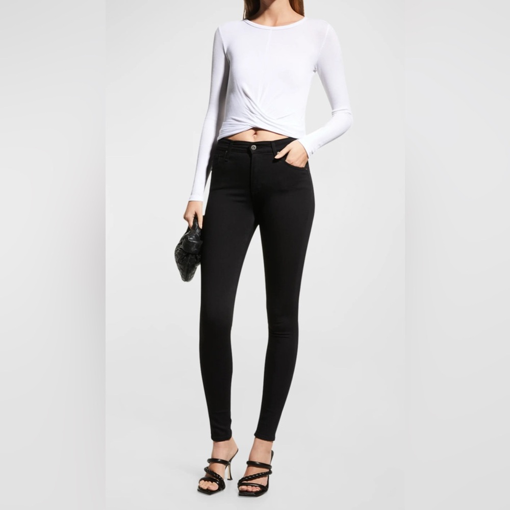 AG High Rise Farrah Skinny Ankle in Black Size 27R
